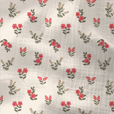 Double Gauze Printed Fergie Ecru / Red