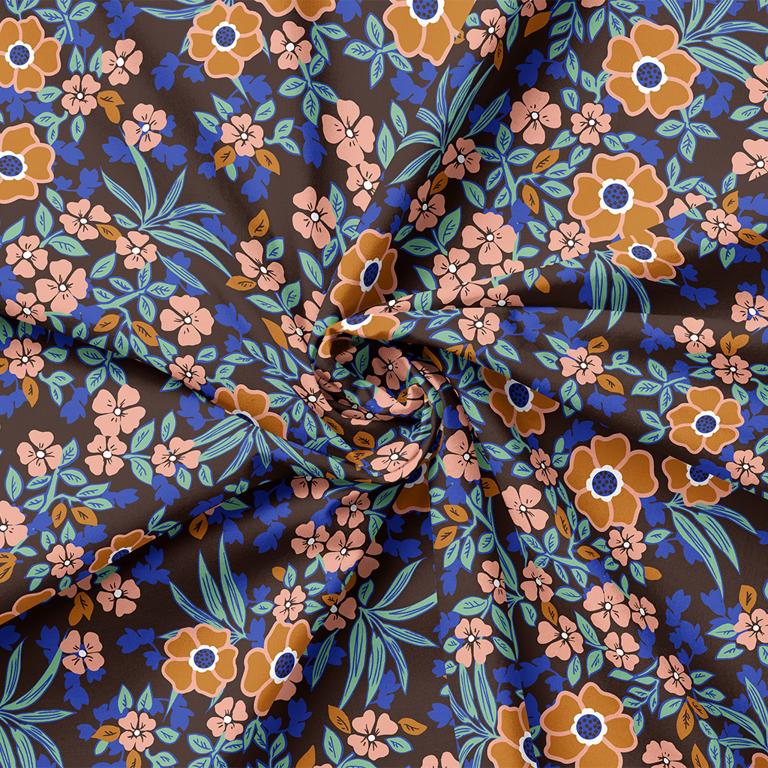 Printed Poplin Judelia Brown / Pink