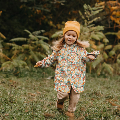 Waterproof Fabric Printed Flowers Off White