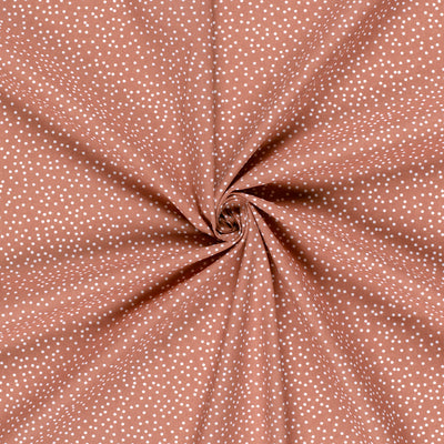 Cotton Poplin Printed Dots Brique