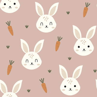 Waterproof Fabric Printed Rabbits Pink