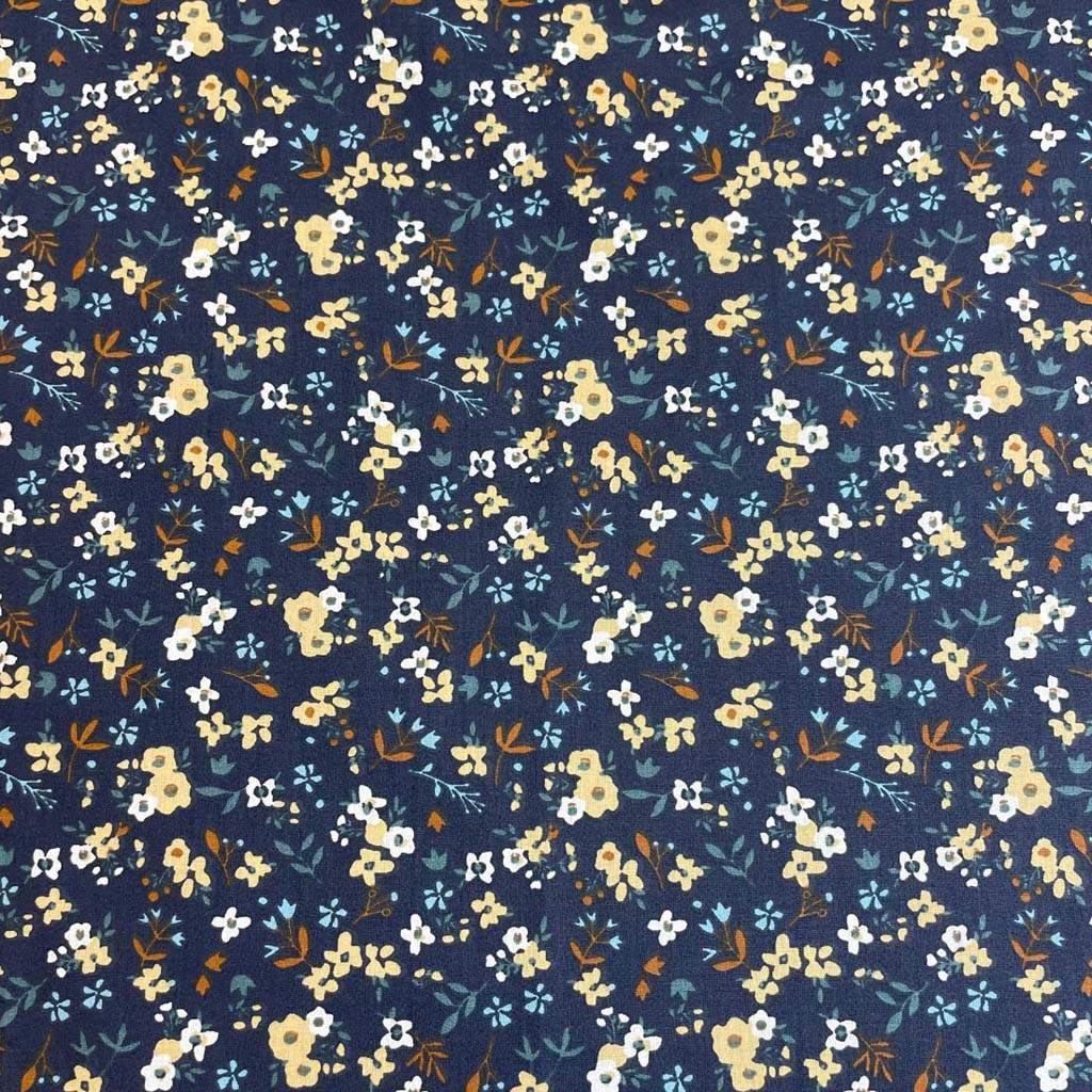 Cotton Jersey Printed Elona Navy / Caramel