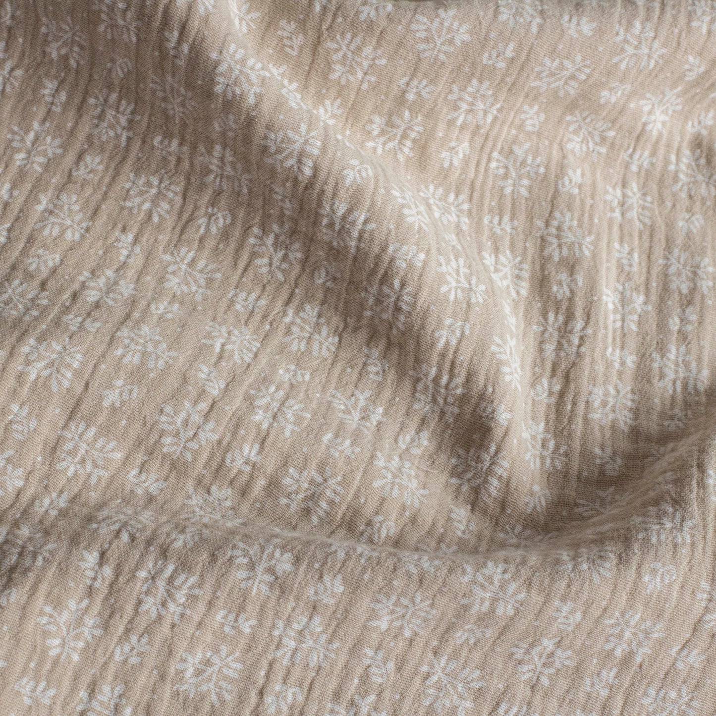 Double Gauze Printed Meesya Linen / Matte White