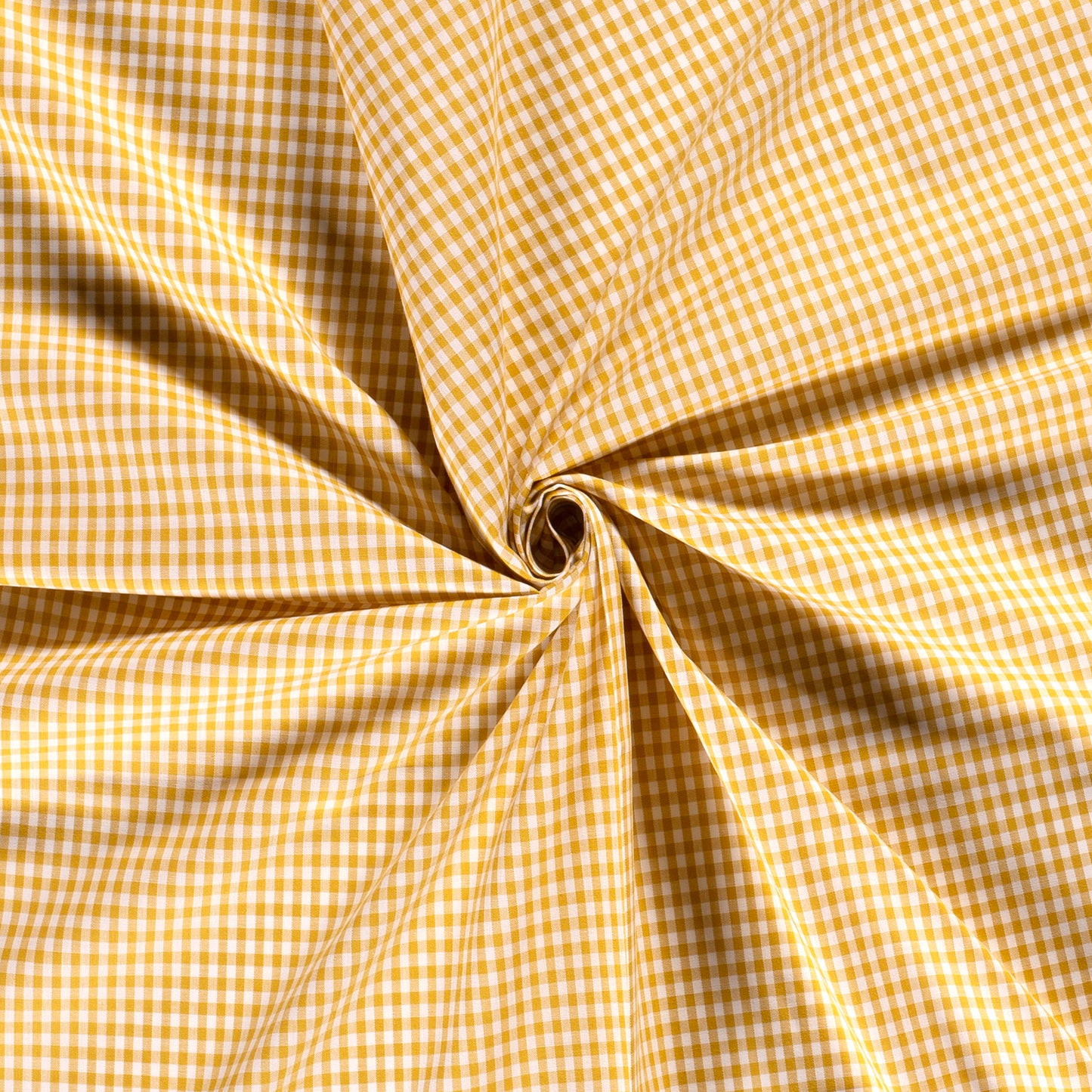 Cotton Poplin Gingham Ochre 2.7 mm
