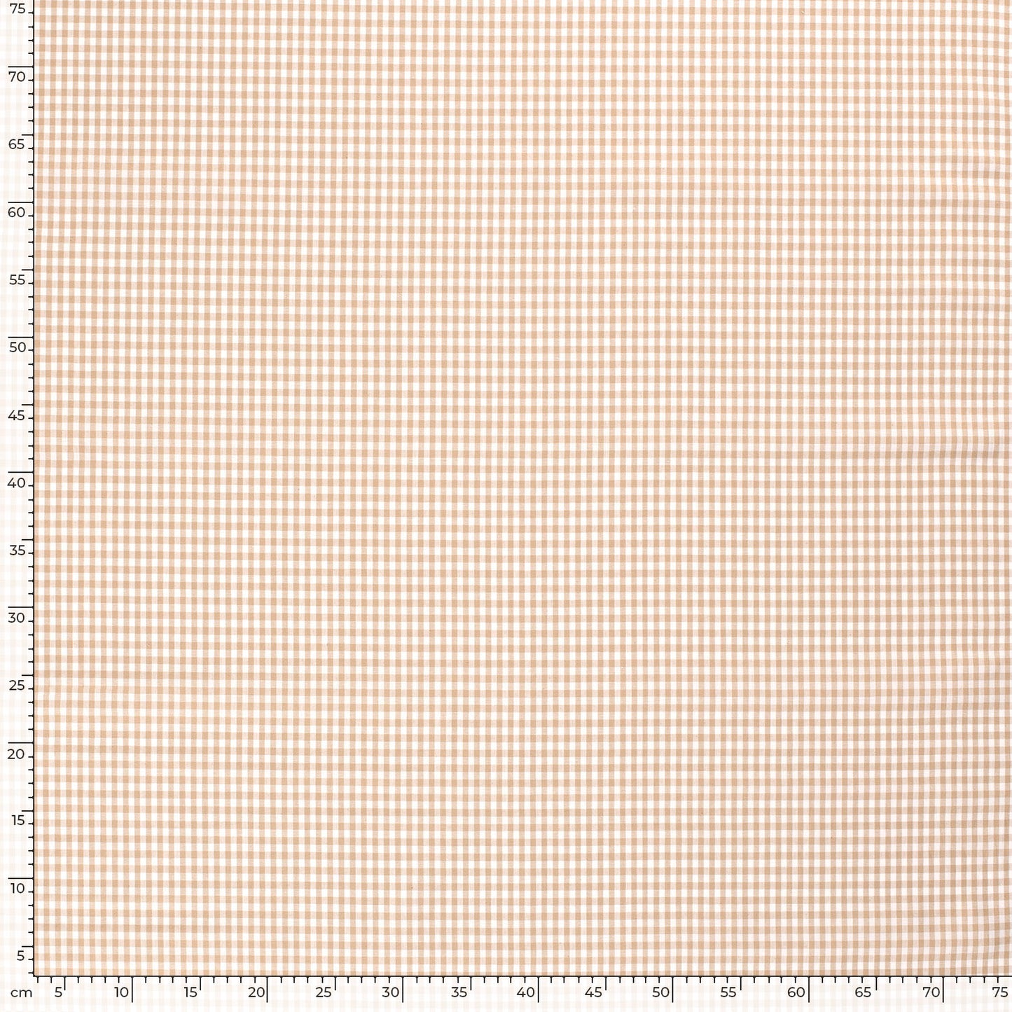 Cotton Poplin Gingham Camel 2.7 mm