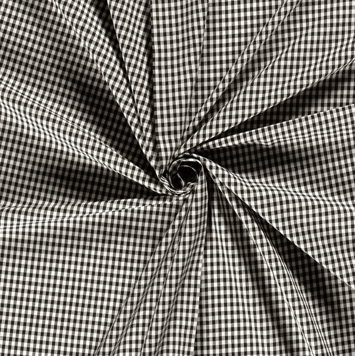 Cotton Poplin Gingham Black 2.7 mm