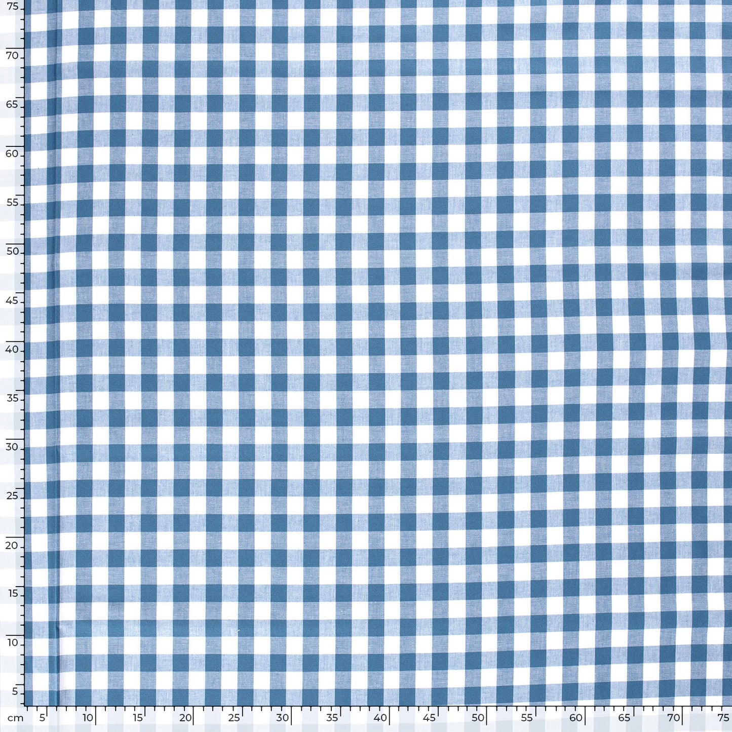 Cotton Poplin Gingham Indigo 10 mm