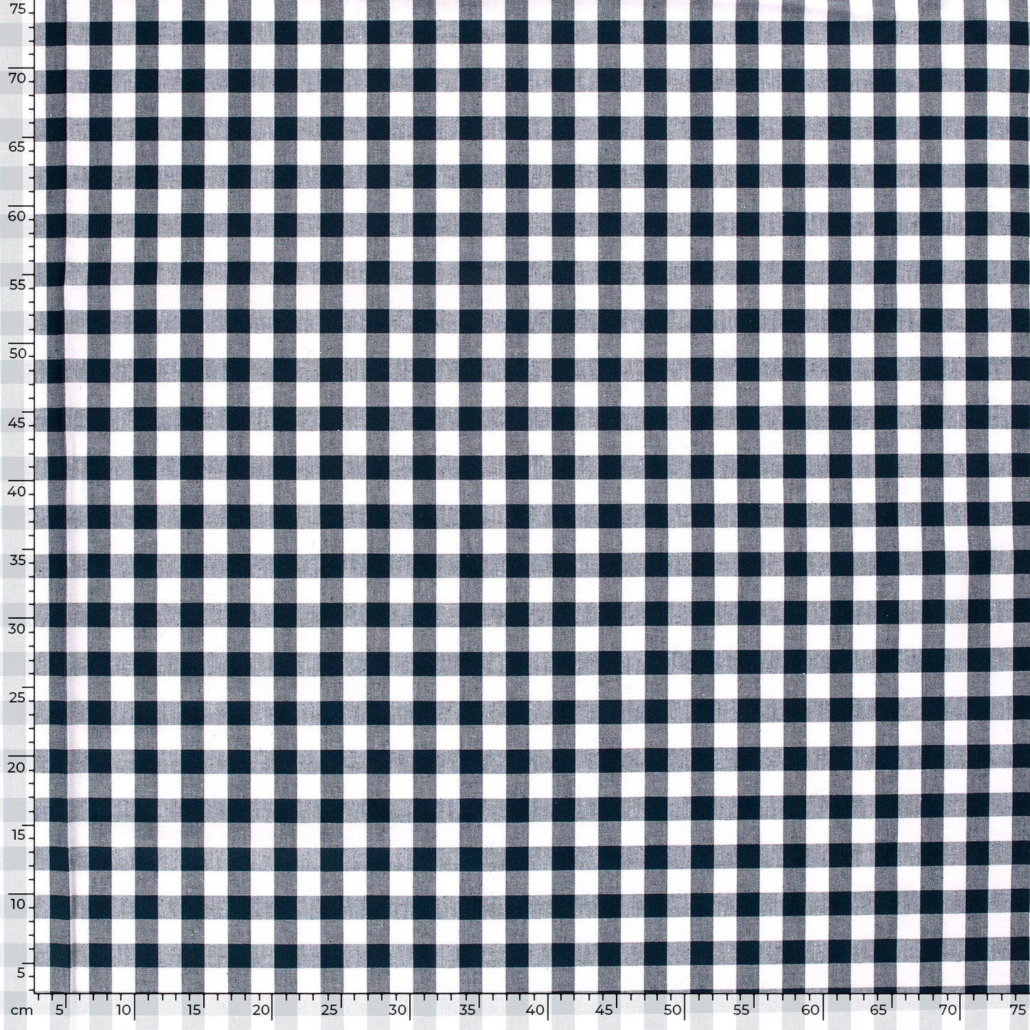 Cotton Poplin Gingham Navy 10 mm