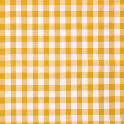 Cotton Poplin Gingham Ochre 10 mm