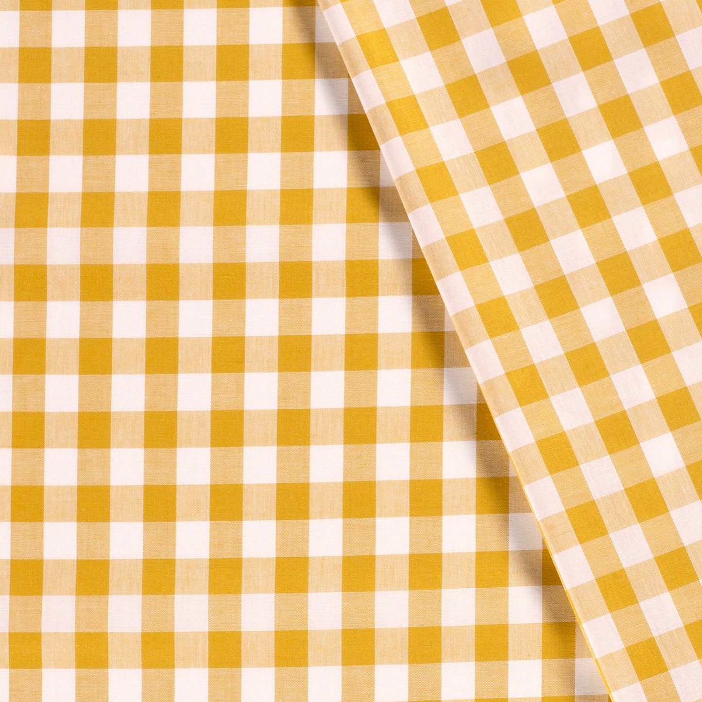 Cotton Poplin Gingham Ochre 10 mm