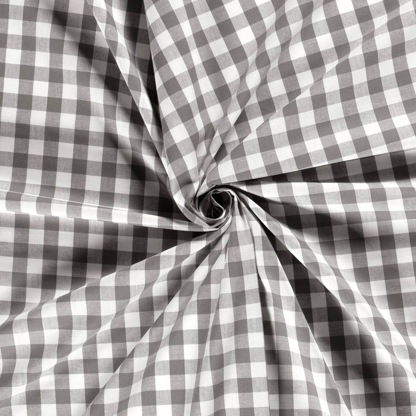 Cotton Poplin Gingham Dark Grey 10 mm