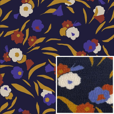 Printed Fleece Geoska Blue / Camel