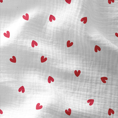 Double Gauze Printed Hearts