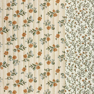 Printed Quilted Double Gauze Lina Latte / Ecru