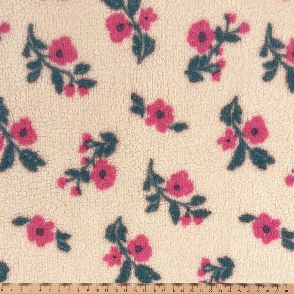 Printed Fleece Alina Ecru / Pink