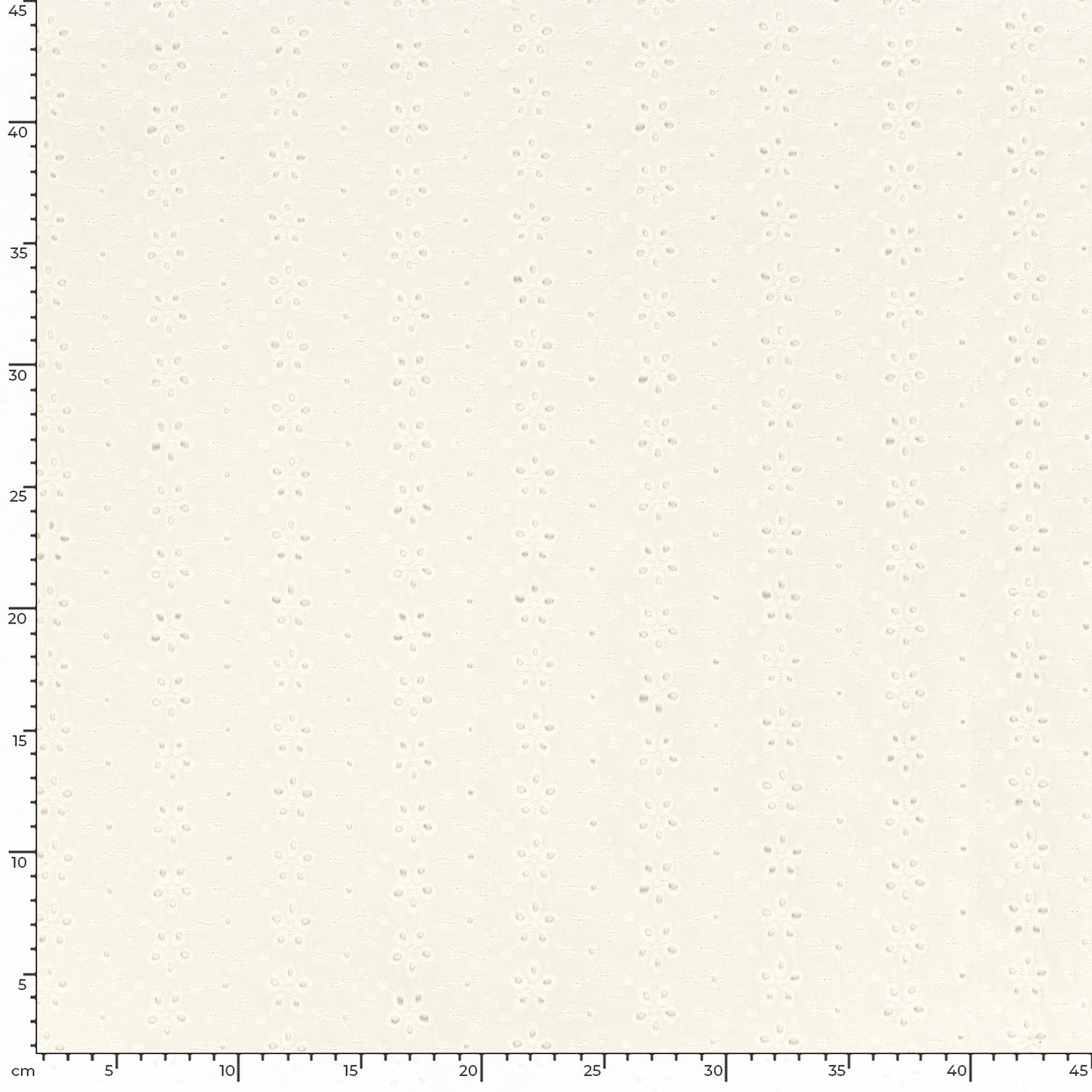 Cotton Poplin Embroidered Flowers Off White