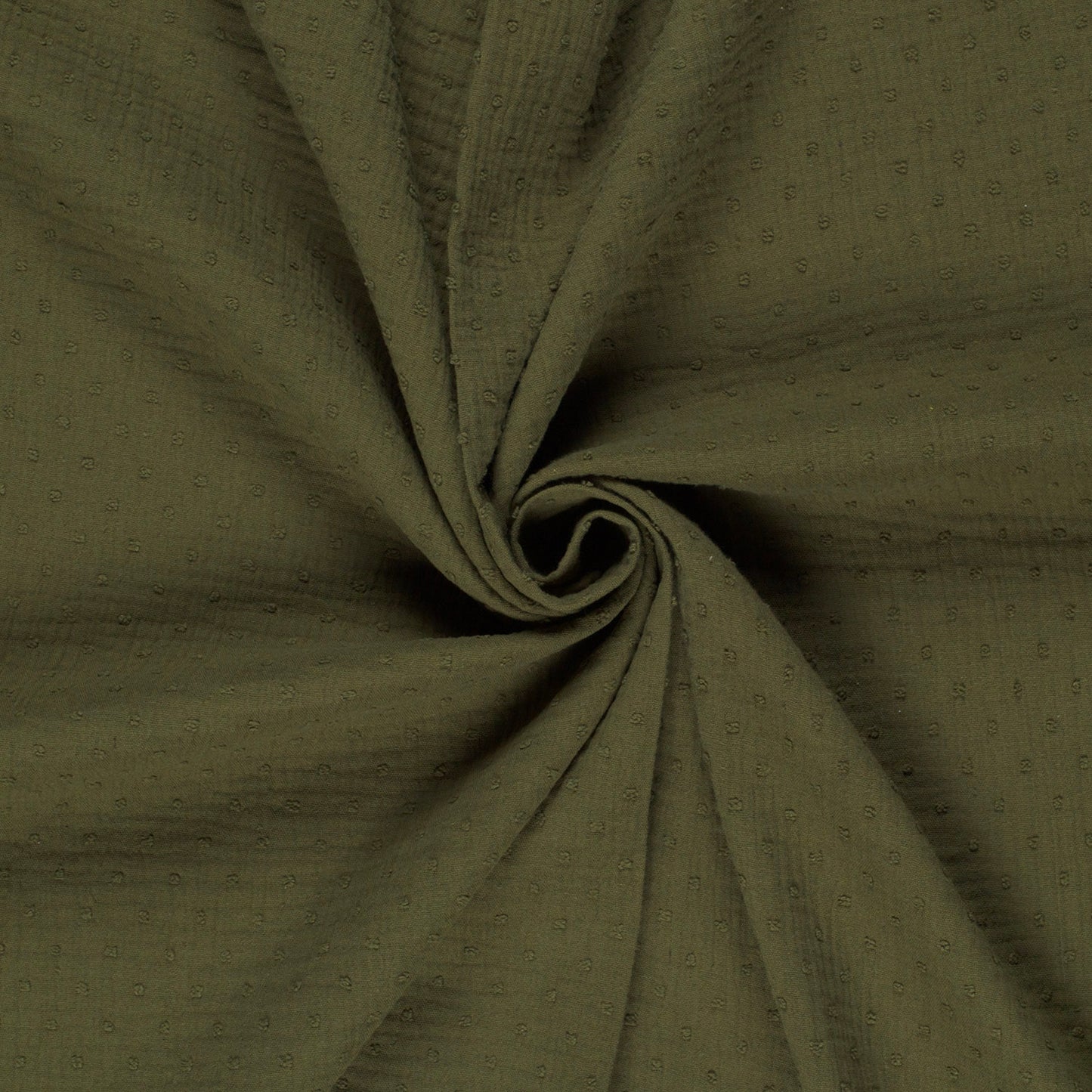 Double Gauze Dobby Dots Khaki Green