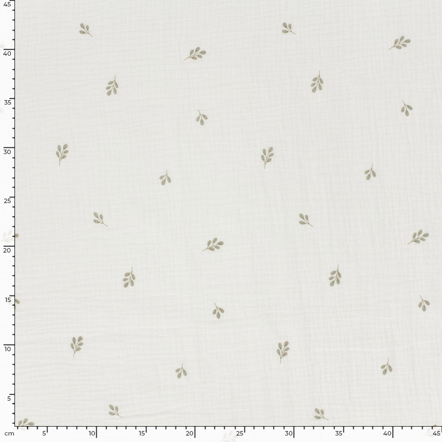 Double Gauze Printed Twigs Off White