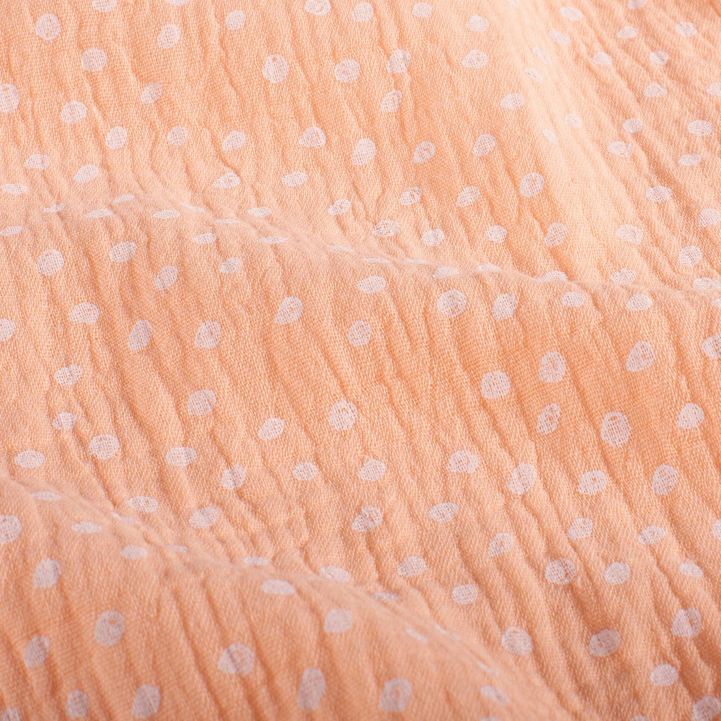 Double Gauze Printed Dots Salmon