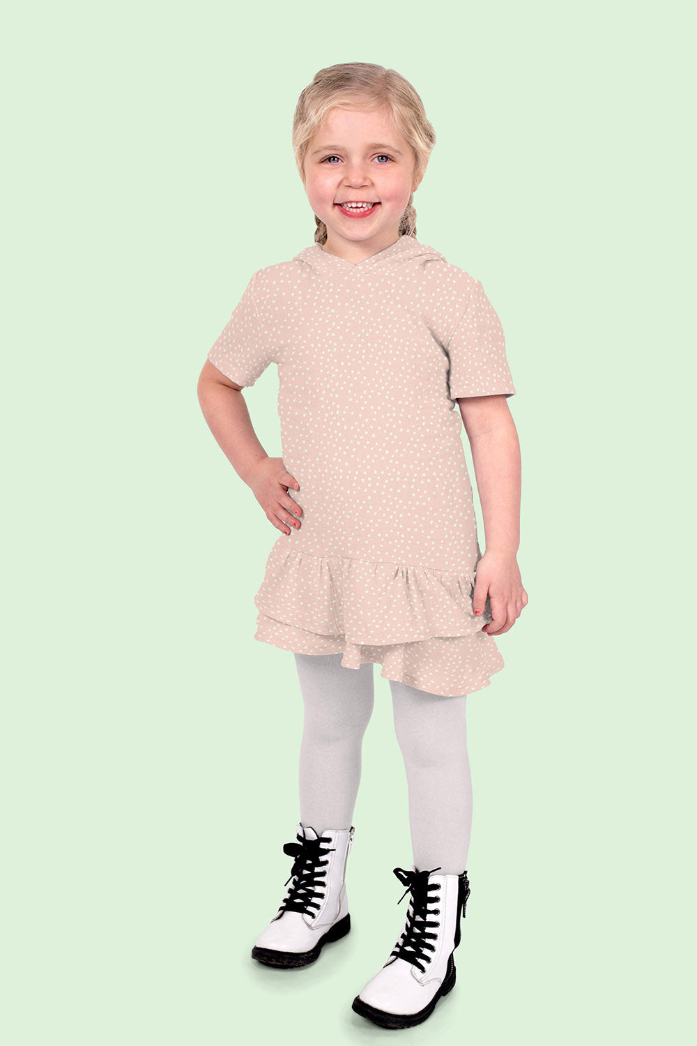 Double Gauze Printed Dots Salmon