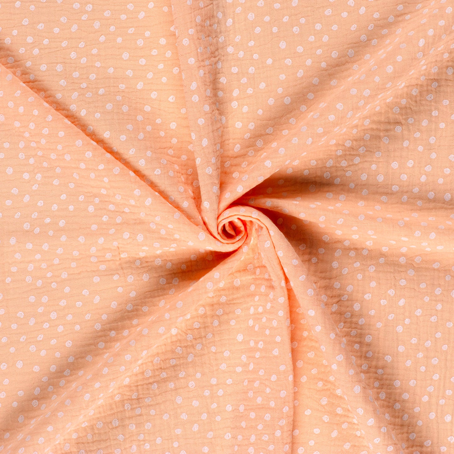 Double Gauze Printed Dots Salmon