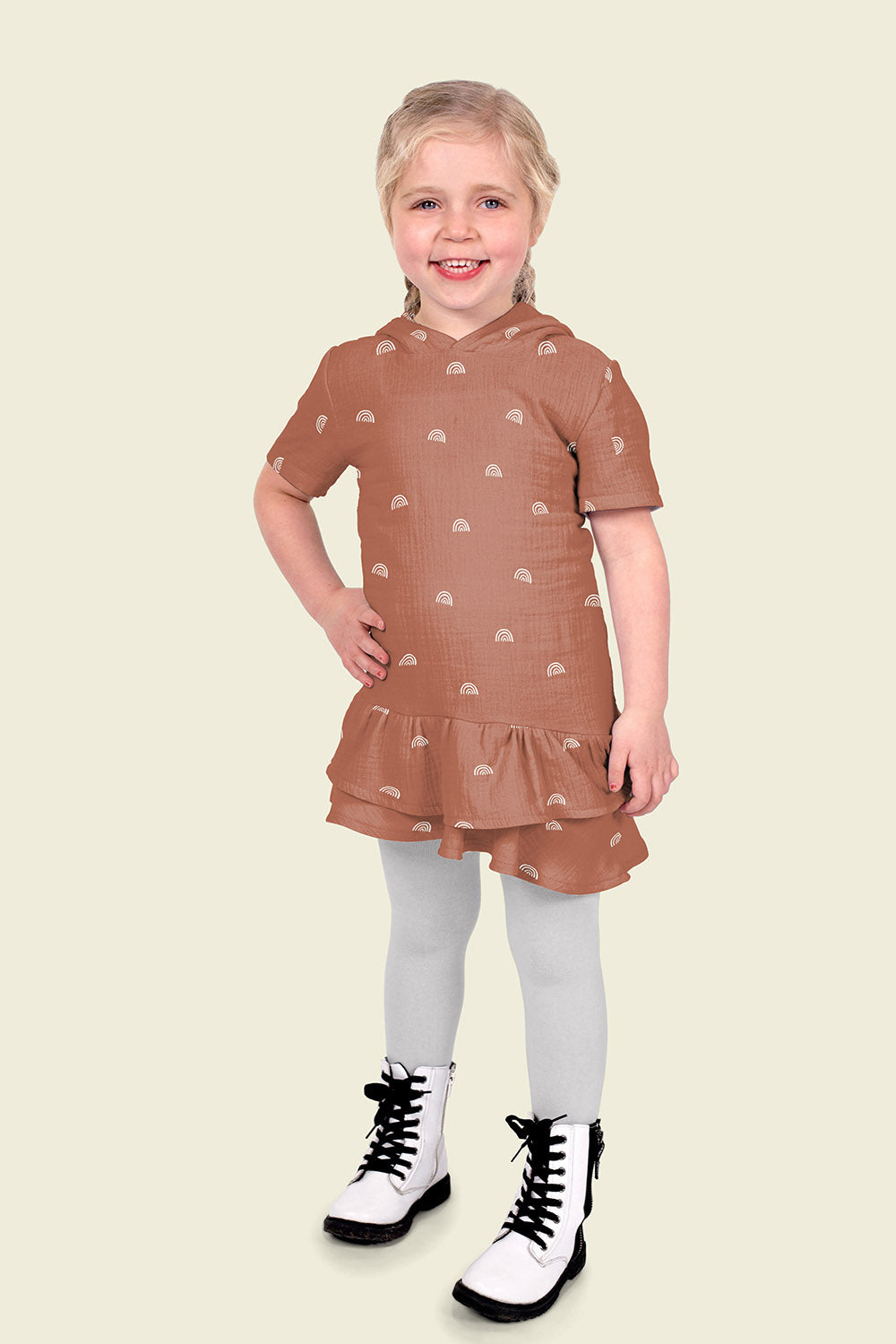 Double Gauze Printed Rainbow Brique