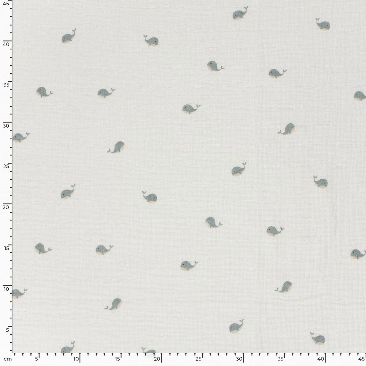 Double Gauze Printed Whales Off White