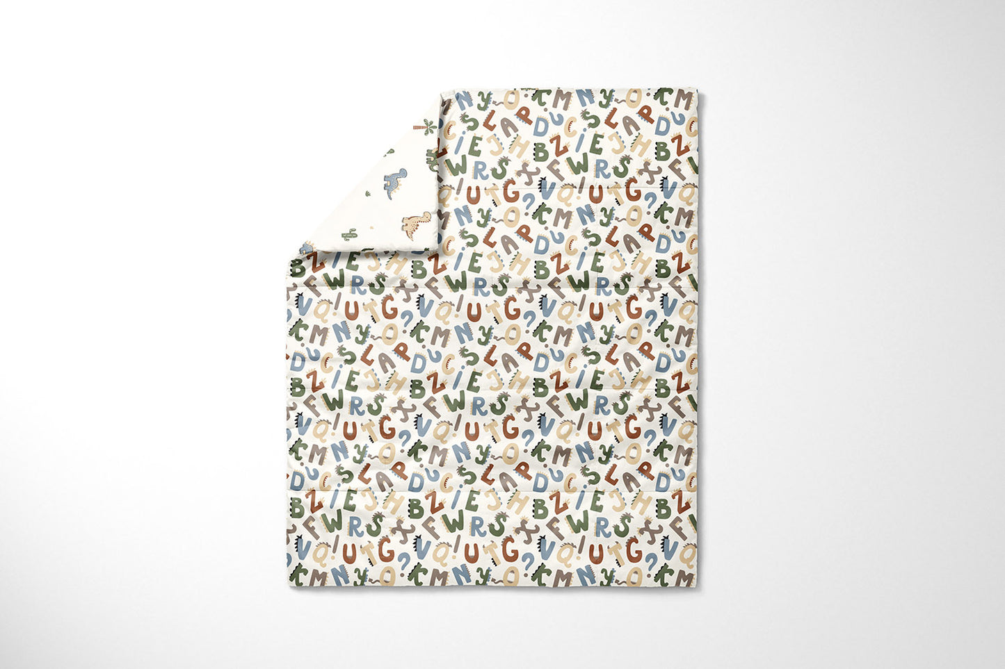 Cotton Poplin Printed Letters Off White