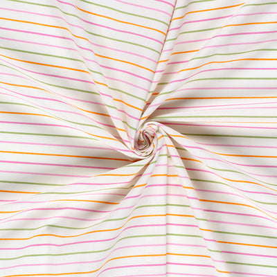 Cotton Poplin Printed Stripes Off-White