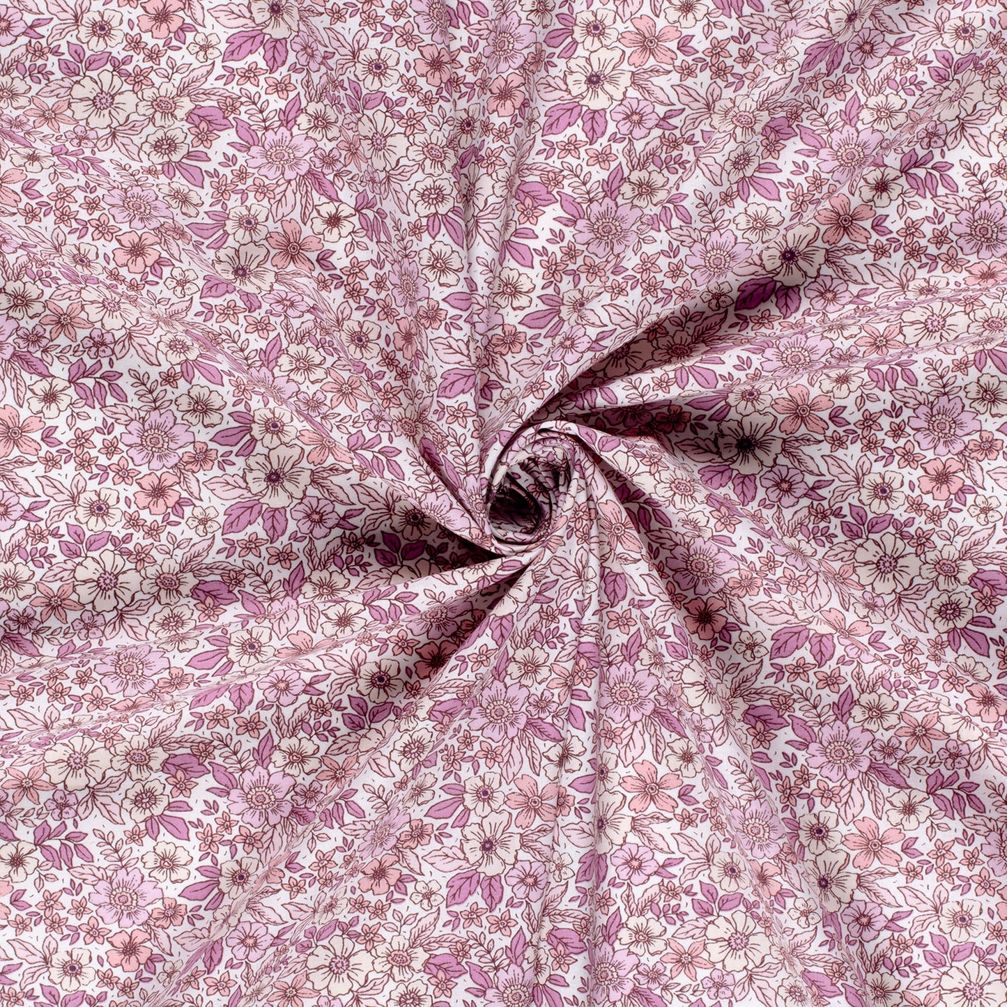 Cotton Poplin Printed Flowers Pink