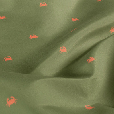Swimshort Fabric Printed Crabs Olive Green