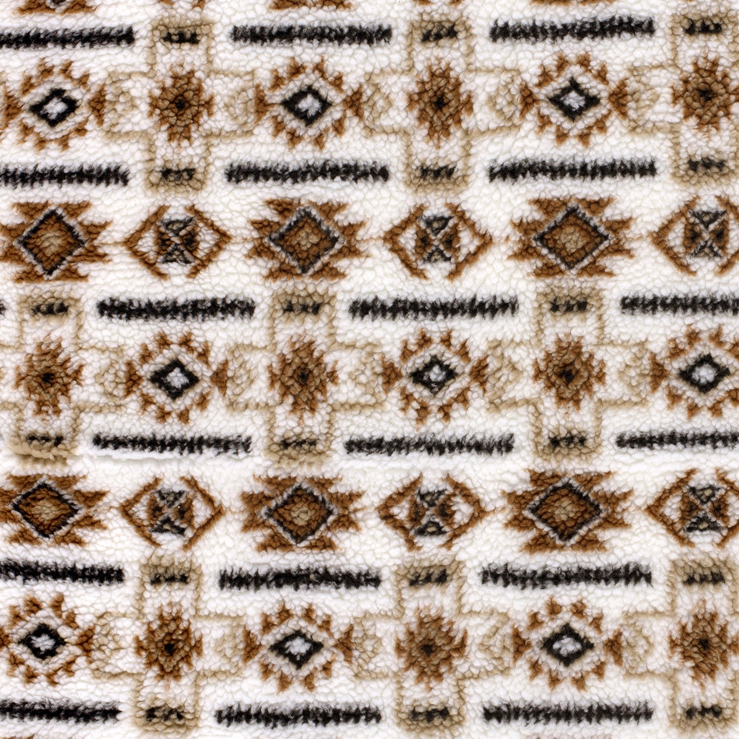 Sherpa-Fleece-Jacquard-Muster, abstrakt, cremeweiß