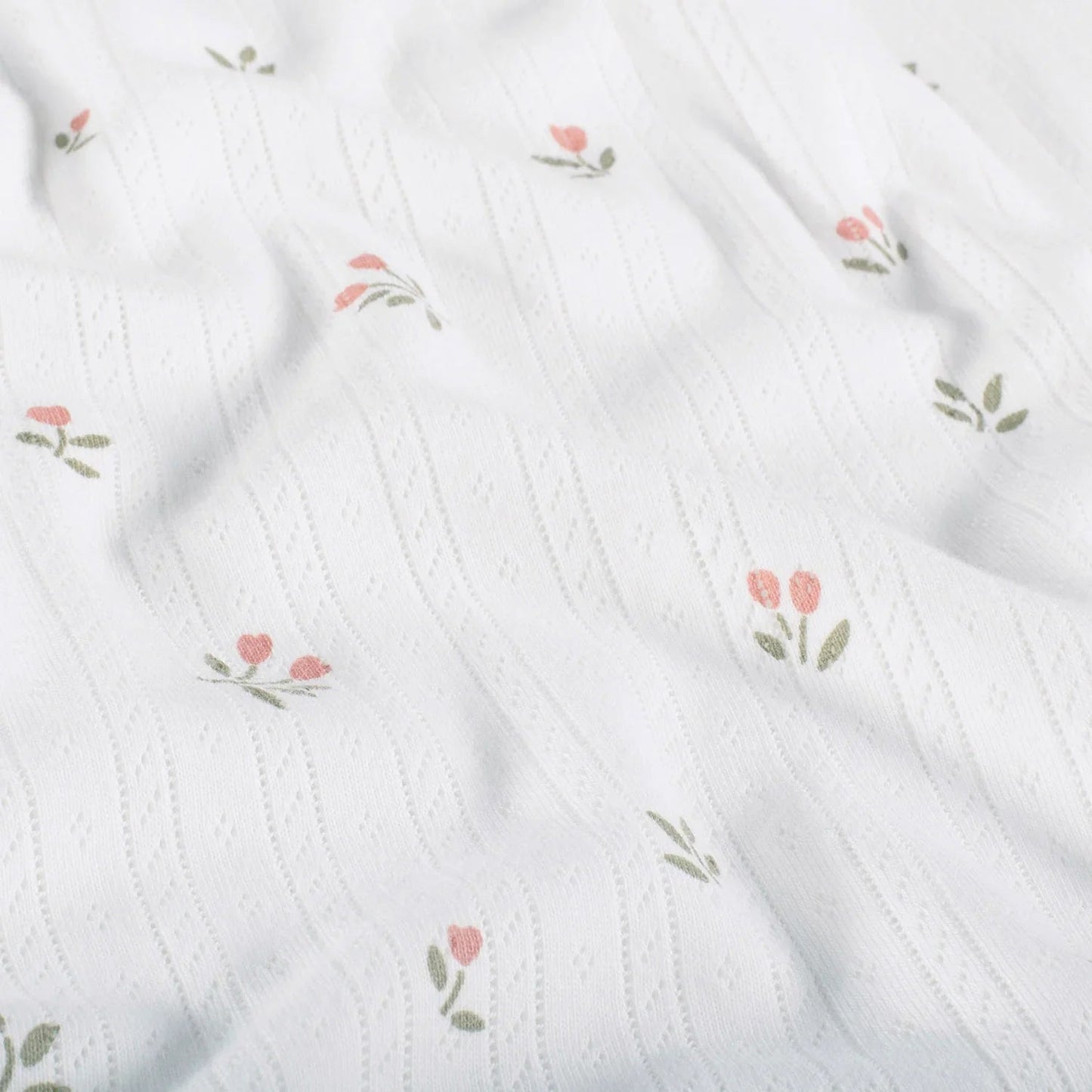 Baumwolljersey mit Punktblumenmuster, cremeweiß