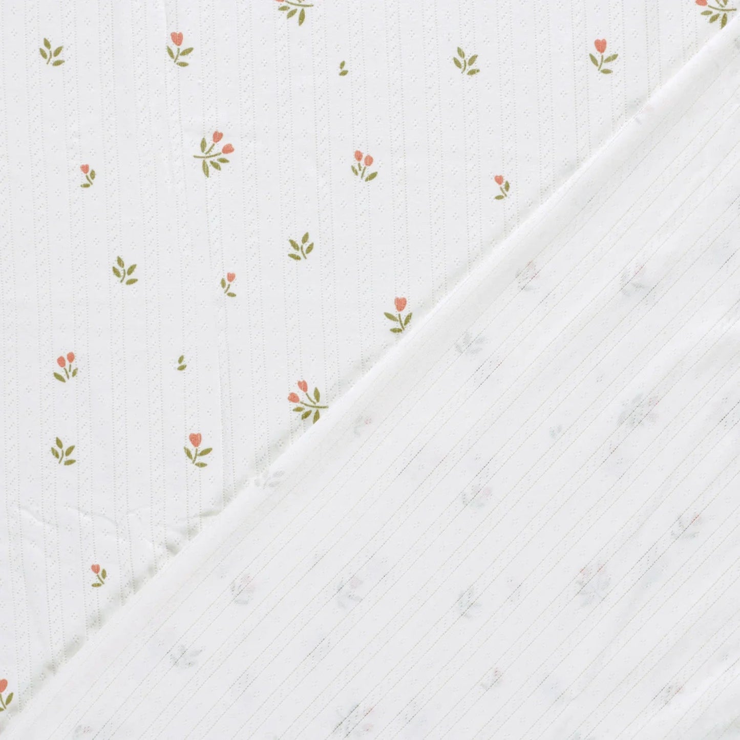 Baumwolljersey mit Punktblumenmuster, cremeweiß