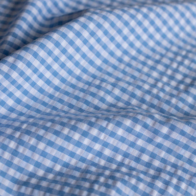 Bumbac Seersucker Eli Ivoire / Albastru