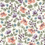 French Terry Printed Flowers Off White